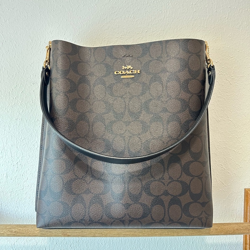 Coach Mollie bucket bag in canvas brown